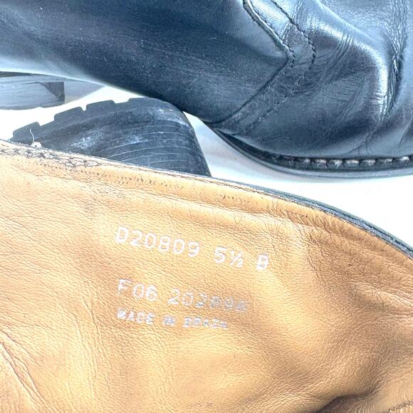 Cole Haan Leather Moto Boots 5.5 Black Combat Ankle Booties Zip Grunge 90s Y2K - Picture 8 of 8